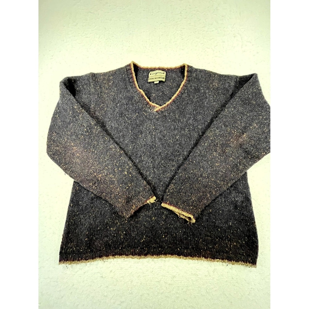 Vintage Legend Classic Sweater Mens M‎ Blue Shetland Wool Tight Knit Warm Cozy